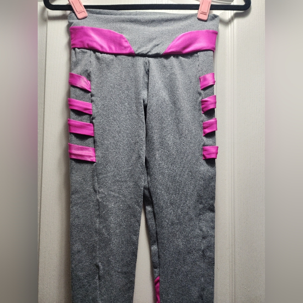 Gray and Pink Women's Leggings